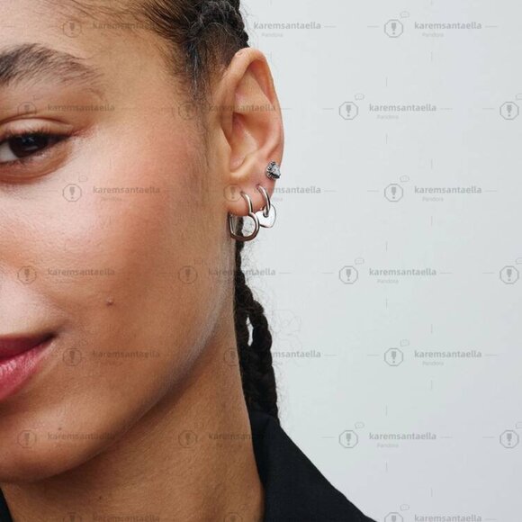 Pandora Heart Open Hoop Earrings - Picture 4 of 4